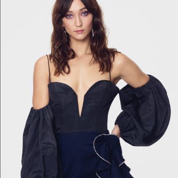 For Love And Lemons Tops - 💸SALE💸 F L & L  : Celeste Moire Top Black XS
